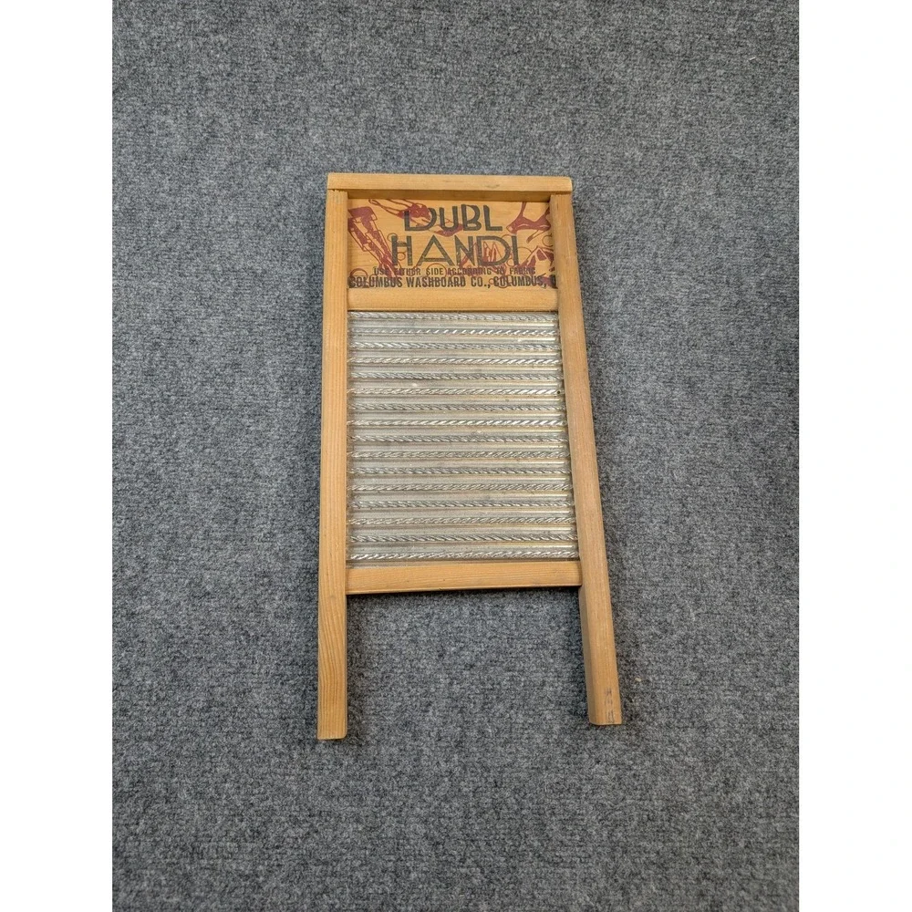 Dubl Handi Columbus Washboard Co Metal Wood Small Laundry Washboard Rustic Decor